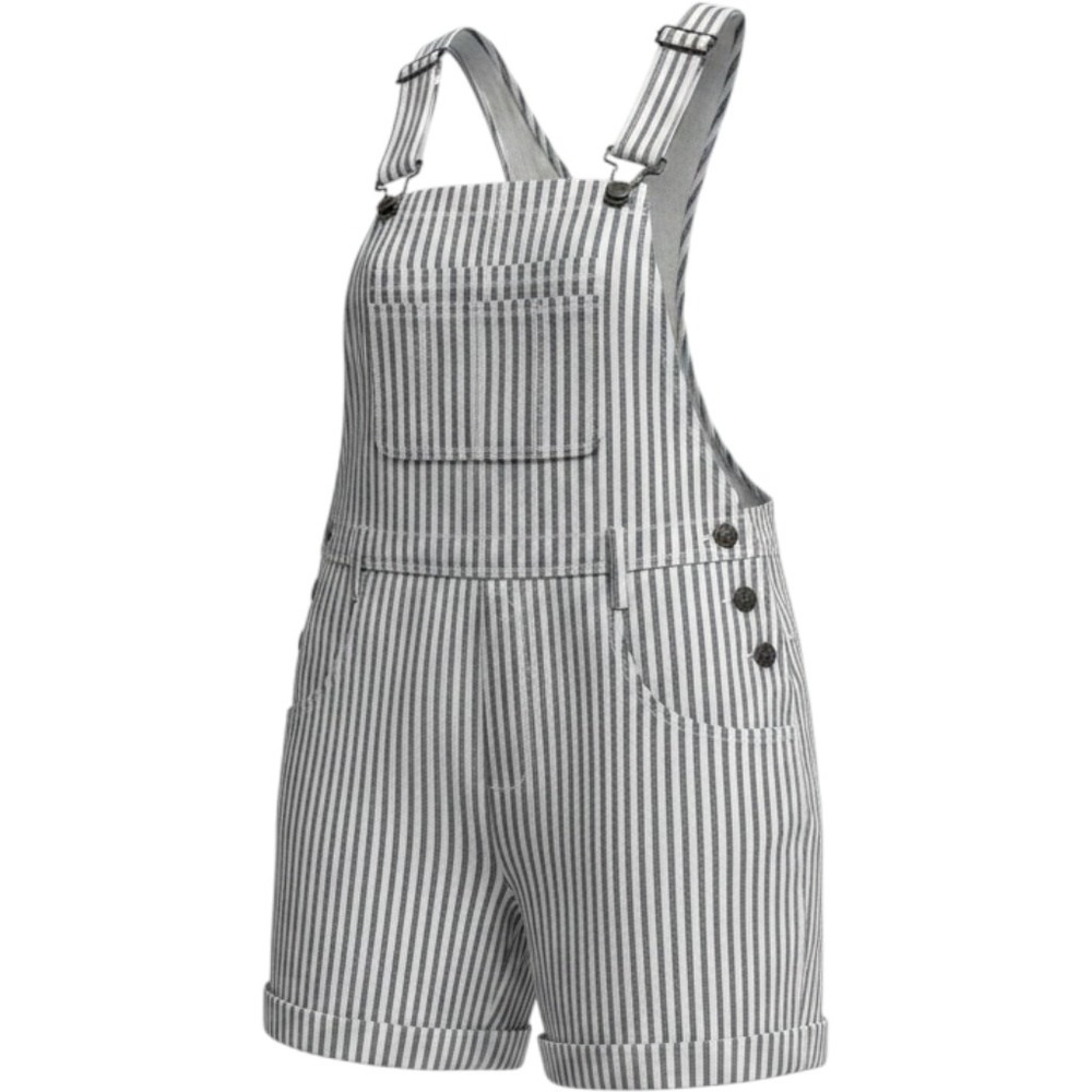 Vintage rare EXP railroad Striped Denim shorts overalls USA womens L 90s